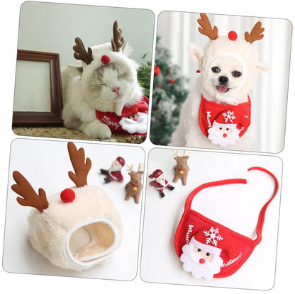 🎅🎁 Cute Pom Pom hat in the shape of a Christmas tree for pets!