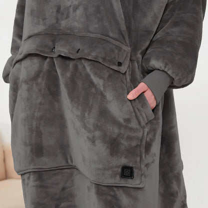 Kangaroo Heated Fleece Poncho