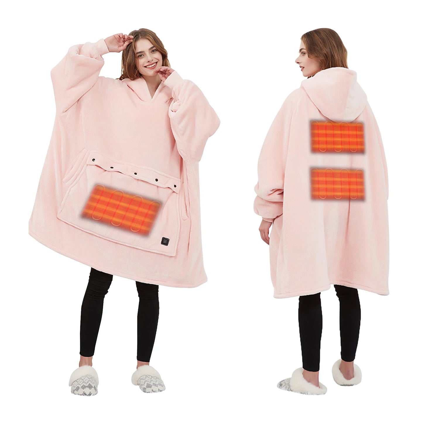 Kangaroo Heated Fleece Poncho