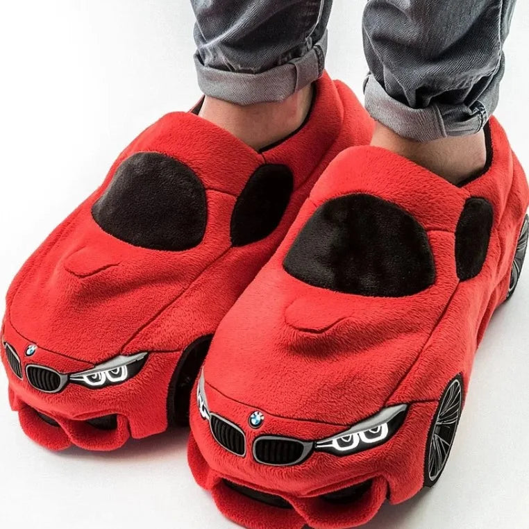 Racing Car plush slippers