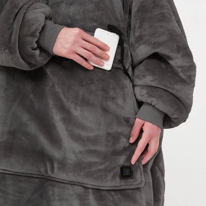 Kangaroo Heated Fleece Poncho