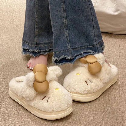 Bow knot Fluffy Slippers