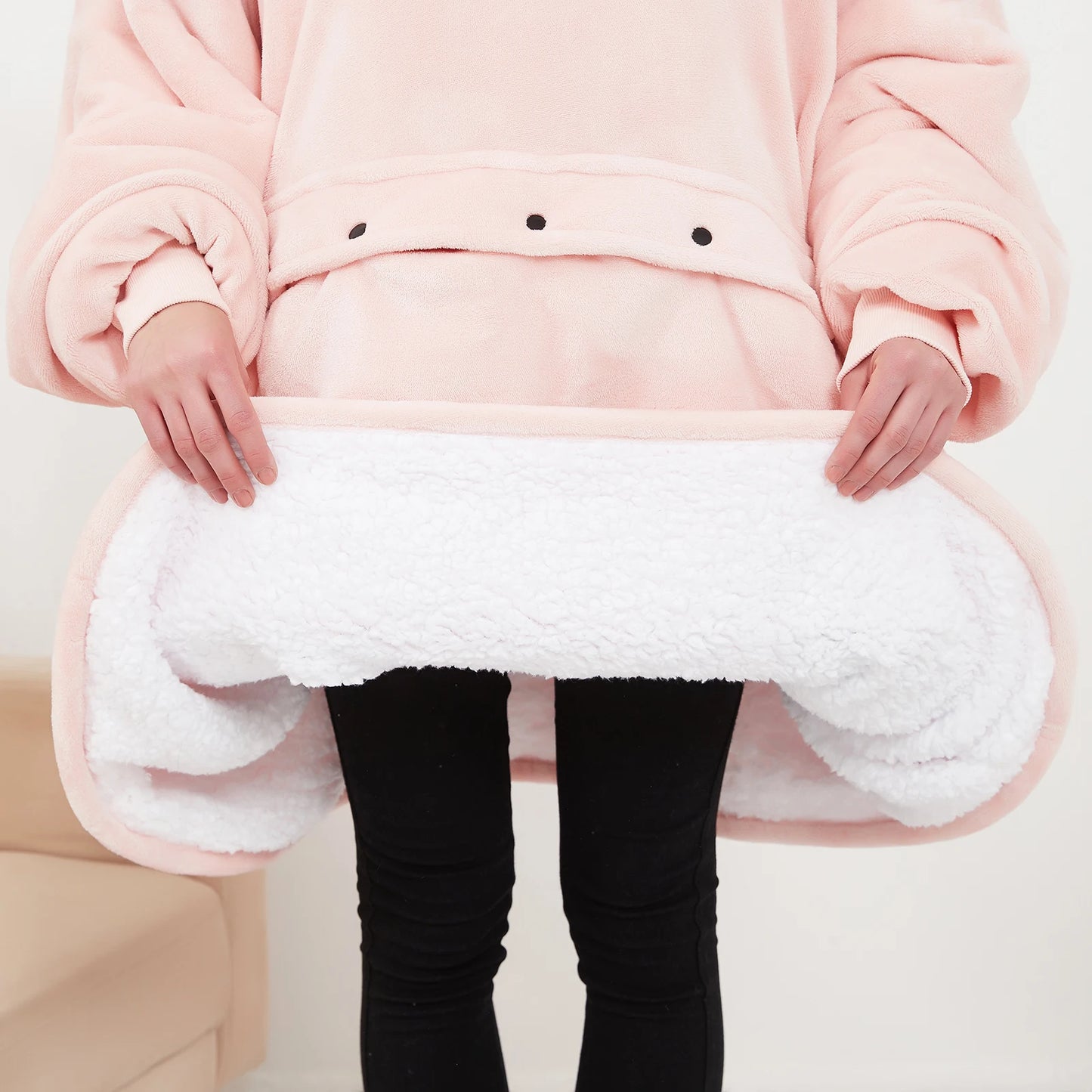 Kangaroo Heated Fleece Poncho