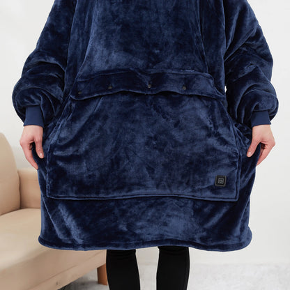 Kangaroo Heated Fleece Poncho