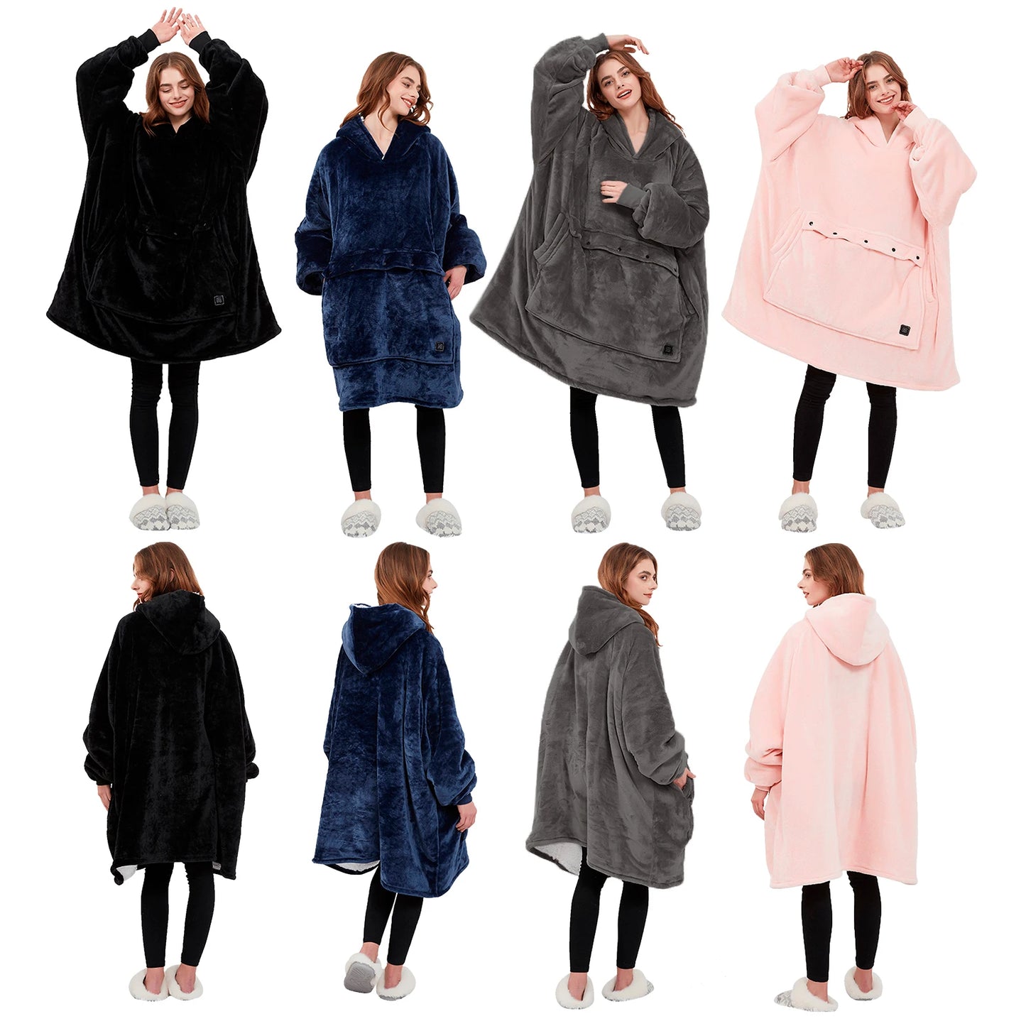 Kangaroo Heated Fleece Poncho