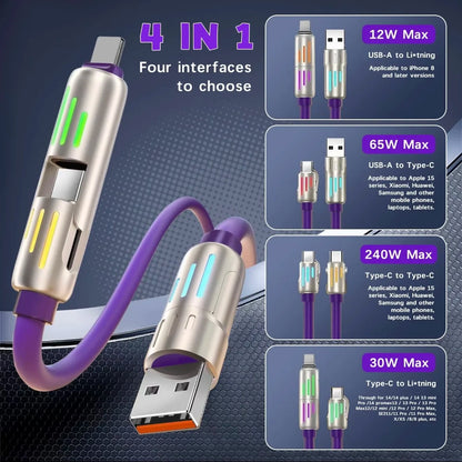 📲⚡ 4-in-1 Super Fast USB Cable