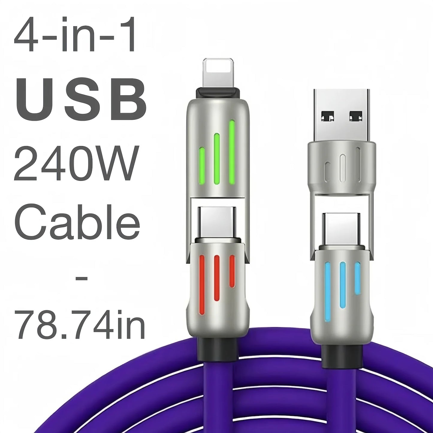 📲⚡ 4-in-1 Super Fast USB Cable