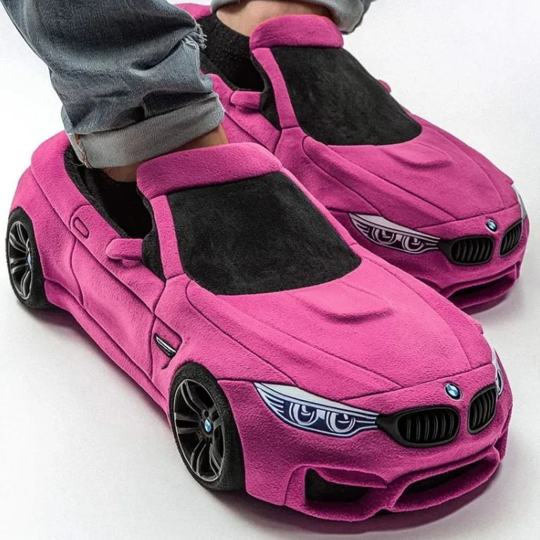 Racing Car plush slippers