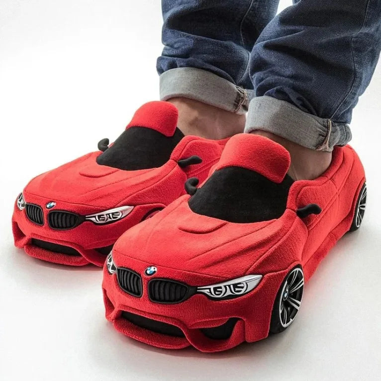 Racing Car plush slippers