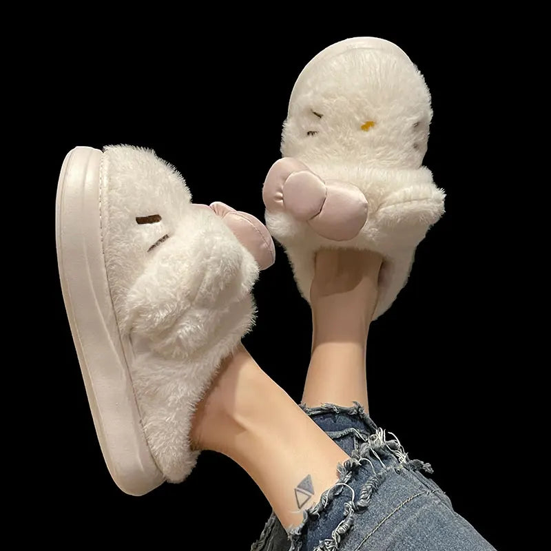 Bow knot Fluffy Slippers