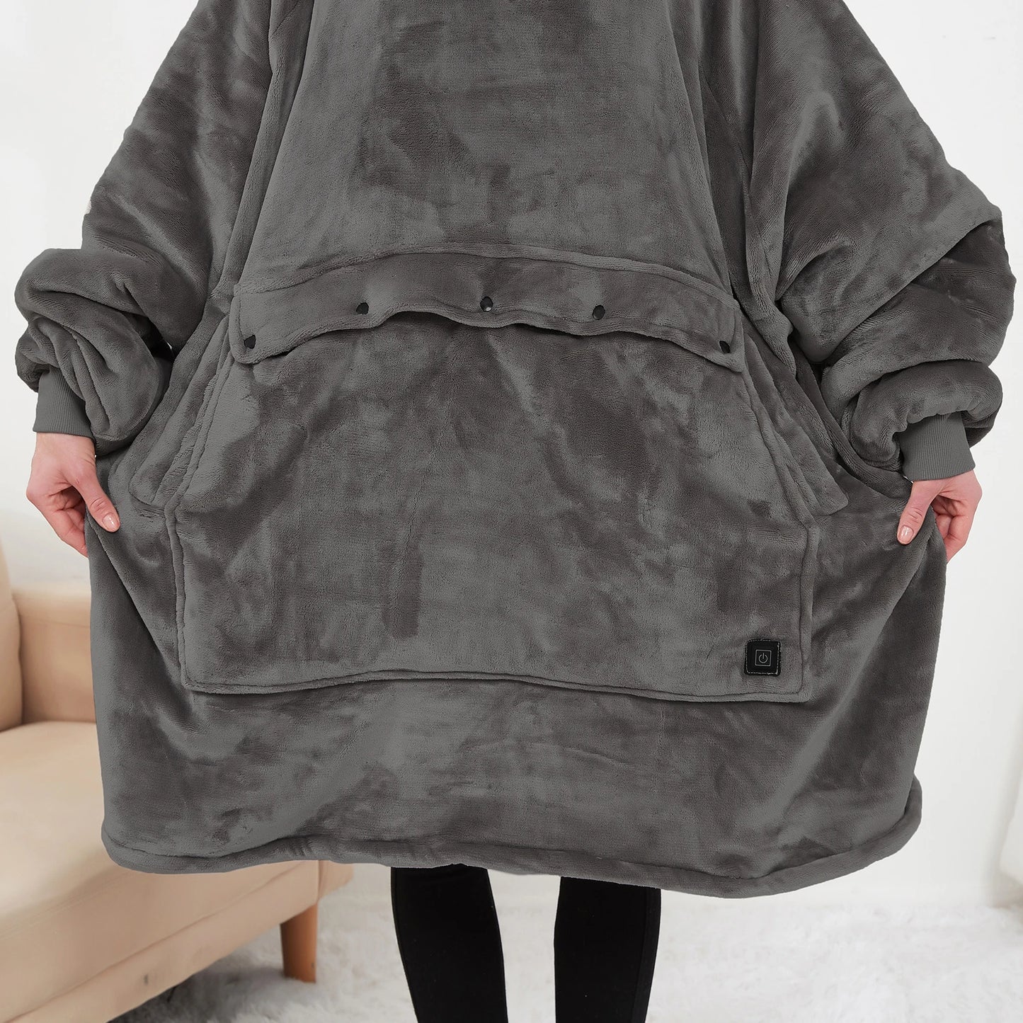 Kangaroo Heated Fleece Poncho